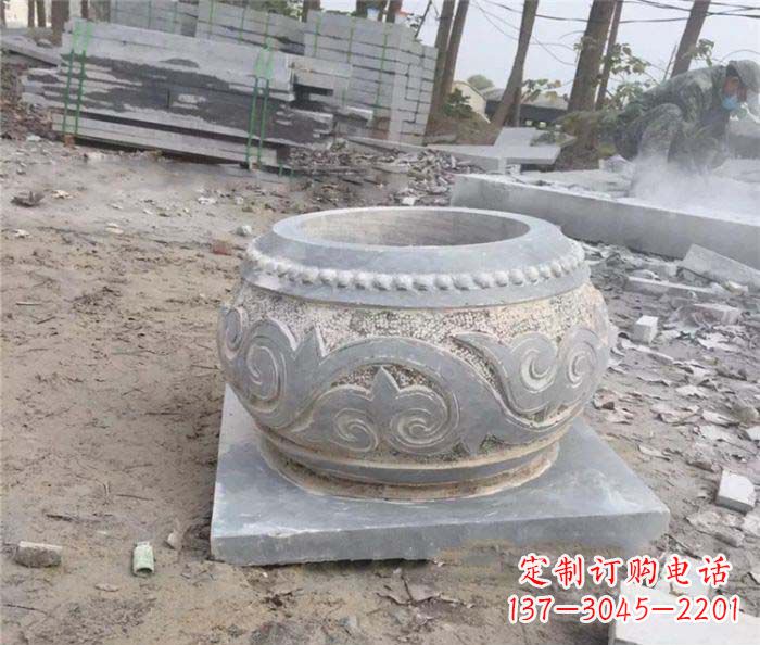 泉州公园景观仿古石雕水缸