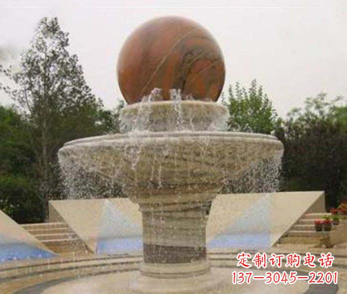 泉州公园景观风水球喷泉石雕 (2)