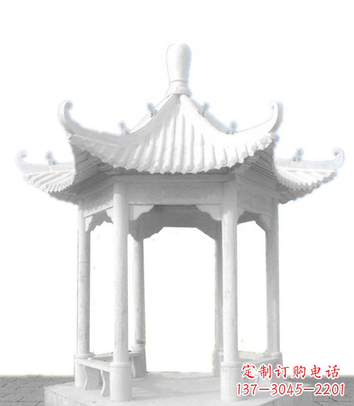 泉州汉白玉石凉亭雕塑