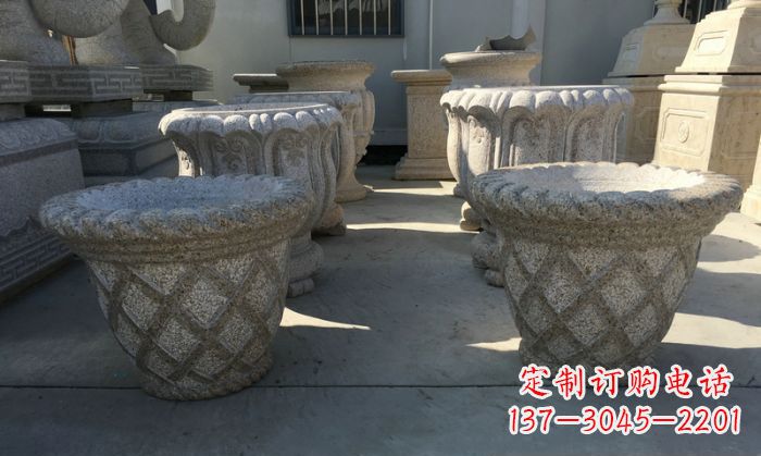泉州花篮式花盆石雕