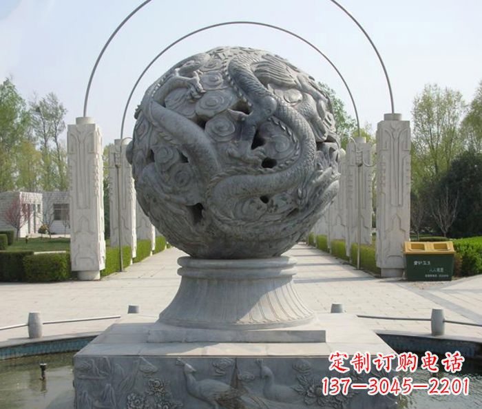 泉州公园景观镂空龙浮雕喷泉石雕