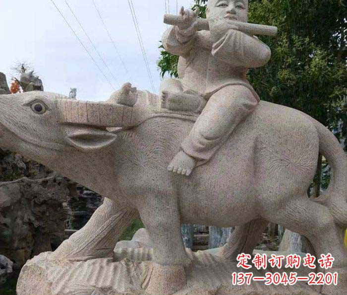 泉州典雅优美的牧童石雕