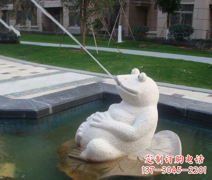 泉州公园景观青蛙喷泉石雕