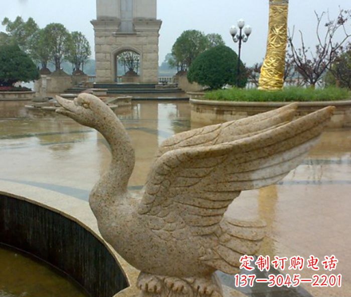 泉州公园景观砂岩天鹅喷泉石雕