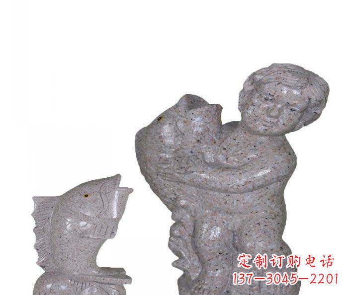 泉州飘洒雕塑——公园景观石雕鱼喷泉