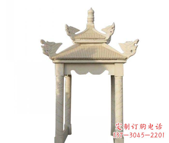 泉州公园景观四角凉亭石雕