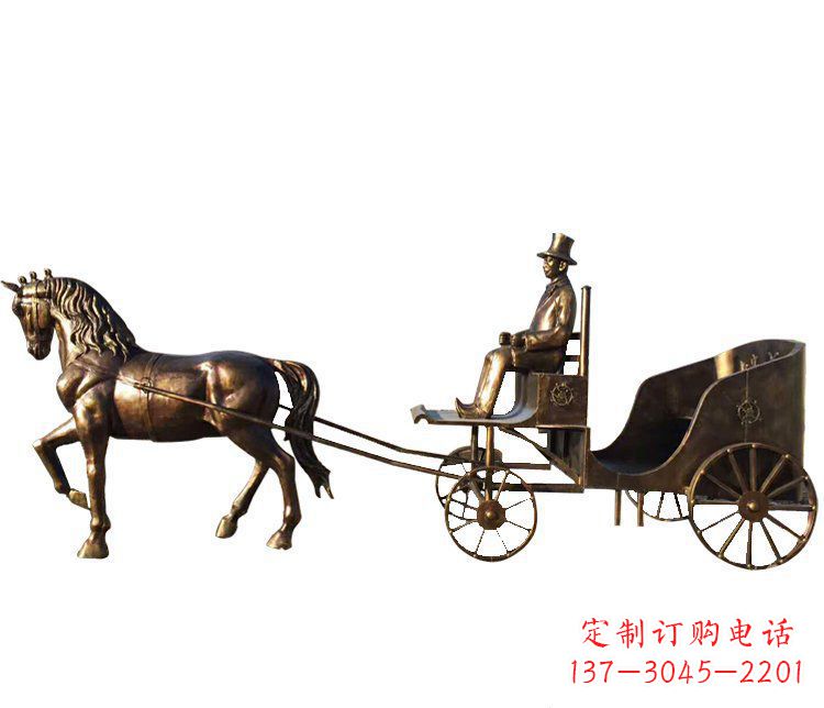 泉州马车玻璃钢仿铜雕塑