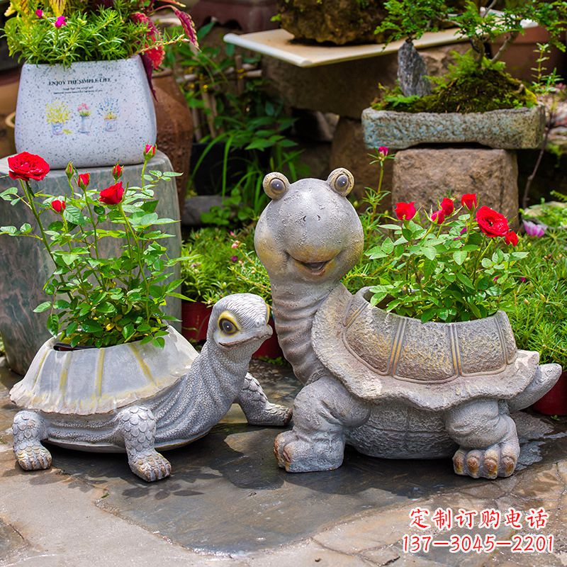 泉州铸铁乌龟花盆雕塑
