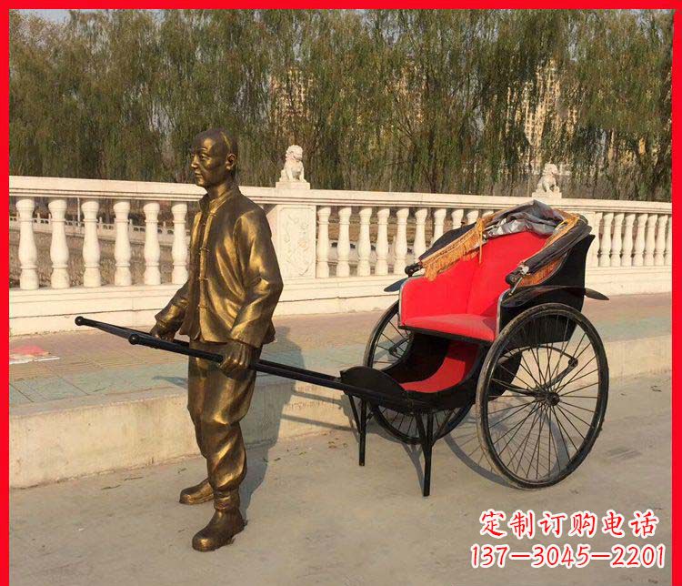 泉州黄包车铜雕精湛工艺,体现传统文化