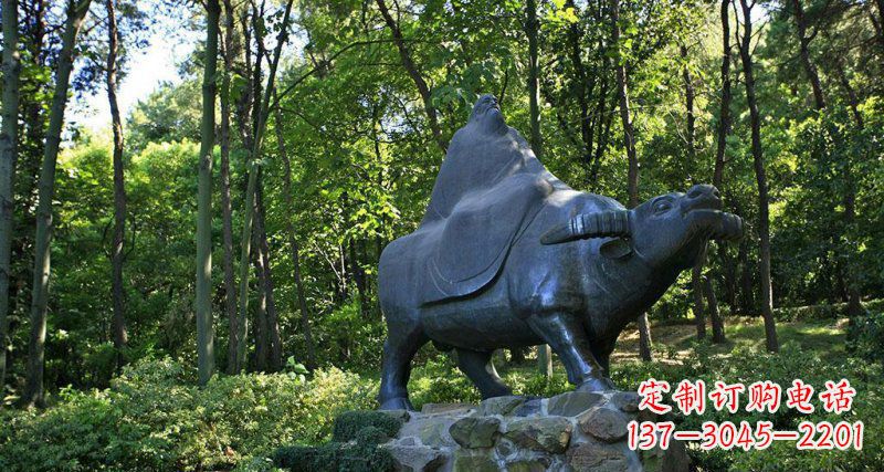 泉州铜雕“老子骑牛西行”雕塑