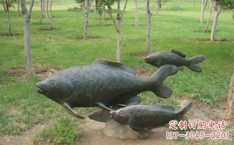 泉州中领雕塑手工制作铜鲤鱼雕塑