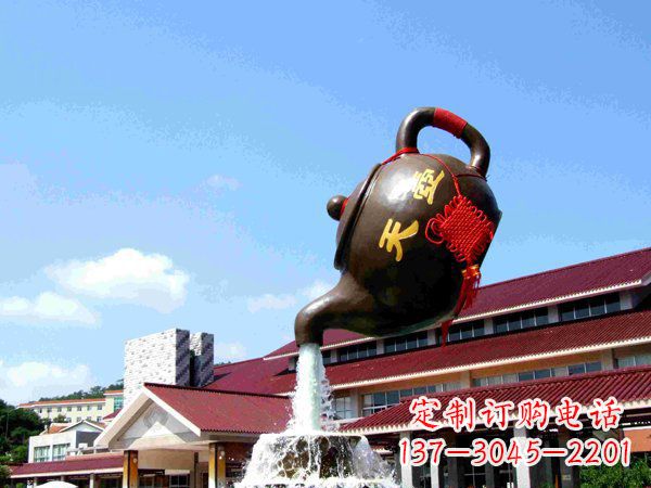 泉州传统铜质茶壶雕塑