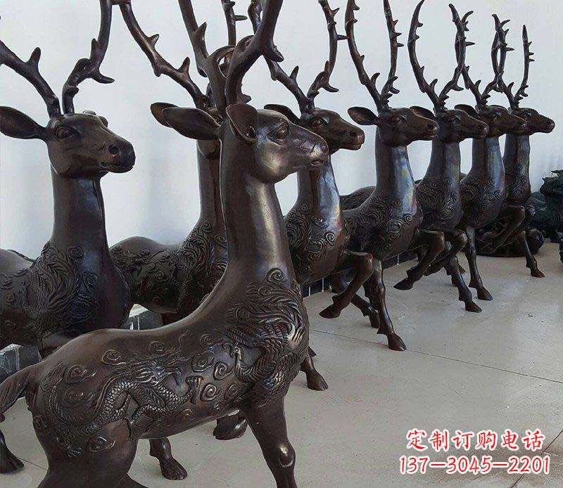 泉州产品名称精美梅花鹿铜雕