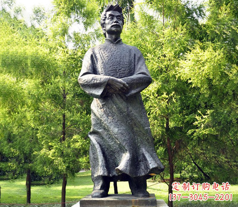 泉州公园鲁迅名人铜雕