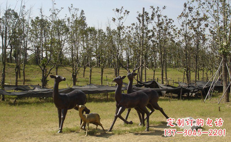 泉州优雅雕塑-梅花鹿铜雕