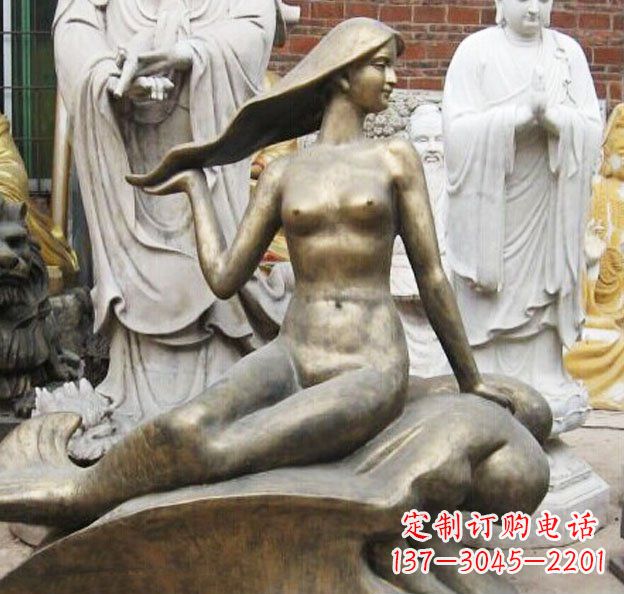 泉州精美铜质美人鱼雕塑