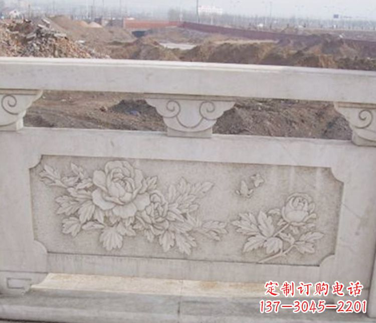 泉州牡丹花浮雕石栏板景观雕塑