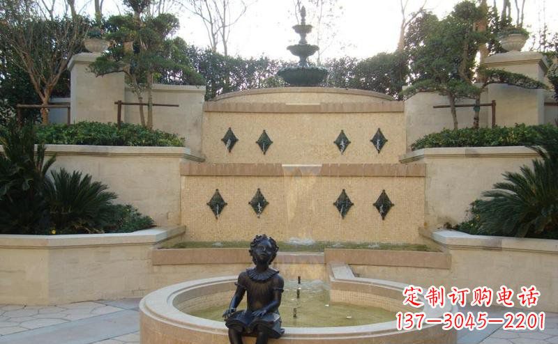 泉州西方风尚小女孩铜雕