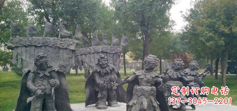 泉州领雕塑扭秧歌老人铜雕