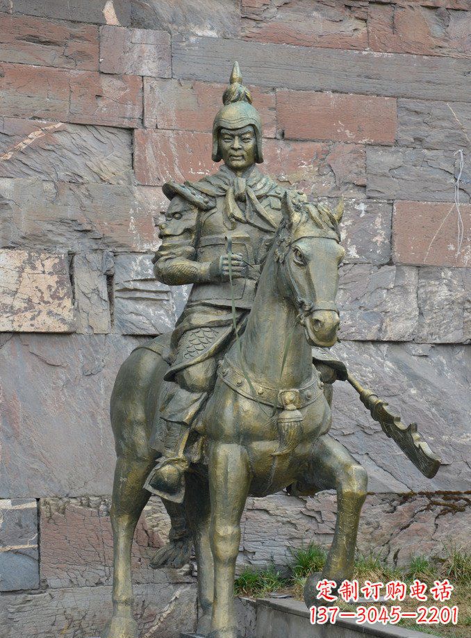 泉州公园纪念将军骑马铜雕