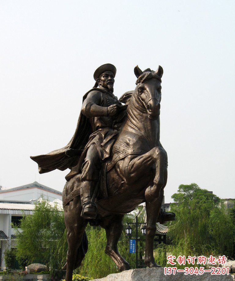泉州清朝风情骑马雕塑