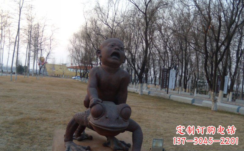 泉州中领雕塑铸造的可爱萌趣青蛙铜雕