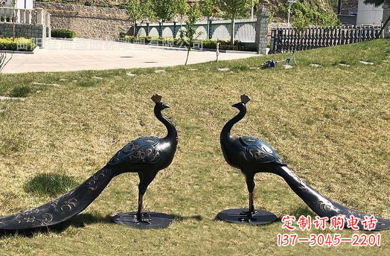 泉州公园青铜孔雀雕塑