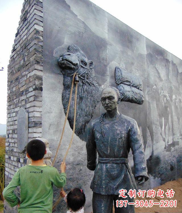 泉州清朝人物骆驼雕塑