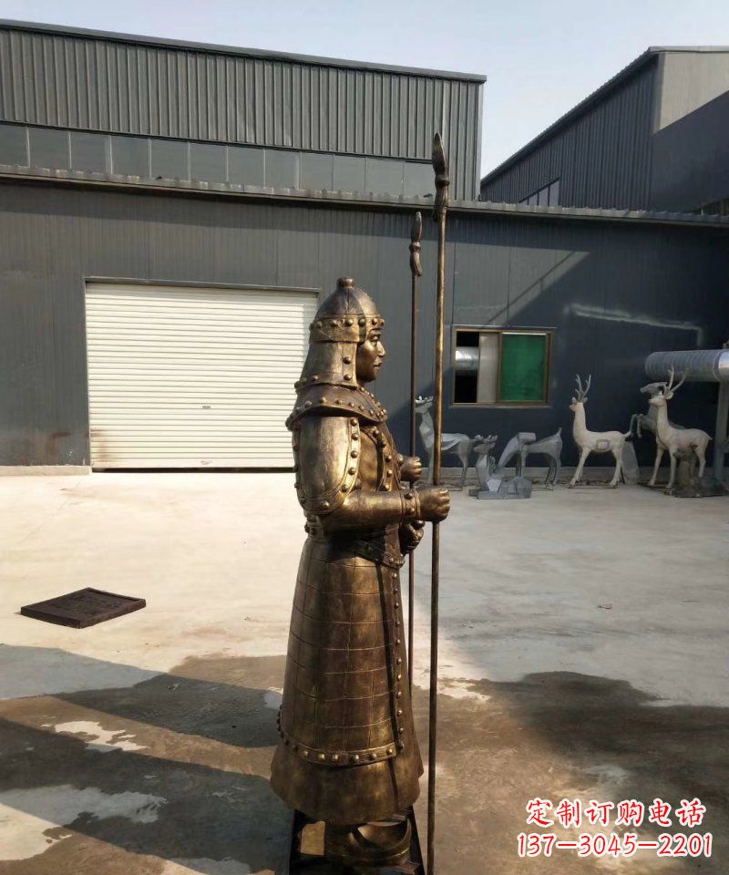泉州公园人物古代将军铜雕