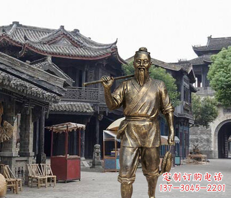 泉州中领雕塑典雅渔夫铜雕