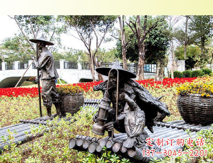 泉州把渔民的生活经历融入雕塑——公园人物渔夫铜雕塑