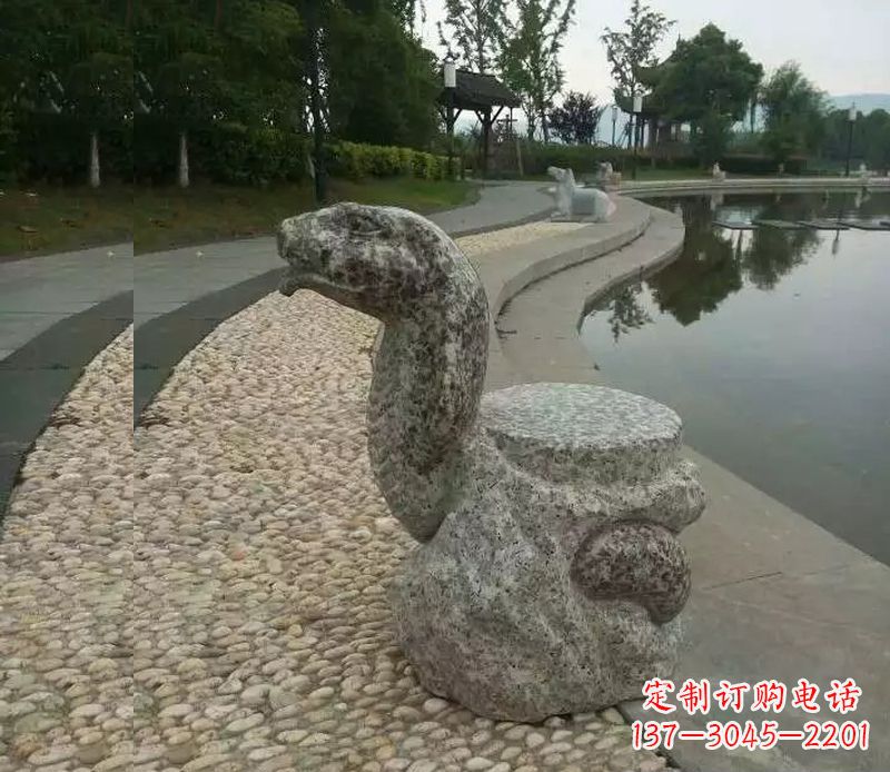 泉州中领雕塑-十二生肖蛇石雕
