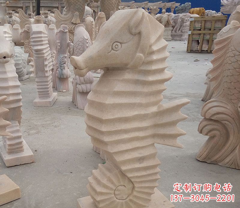 泉州公园石雕喷水海马
