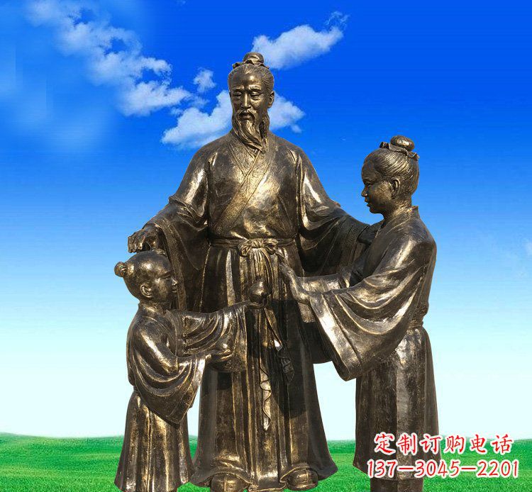 泉州铜雕艺术精美人物雕塑——孔融让梨