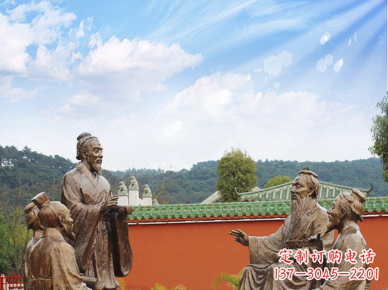 泉州铜雕孔子讲座人物雕塑