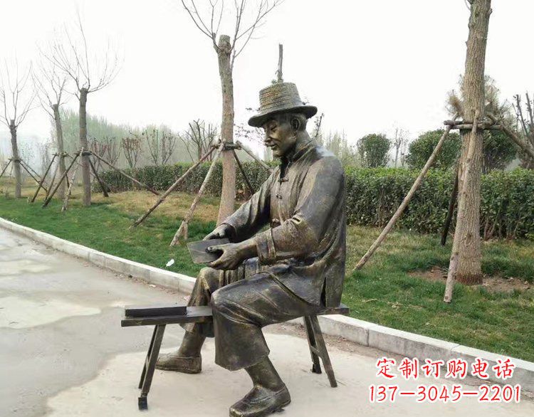 泉州铜雕老人雕塑