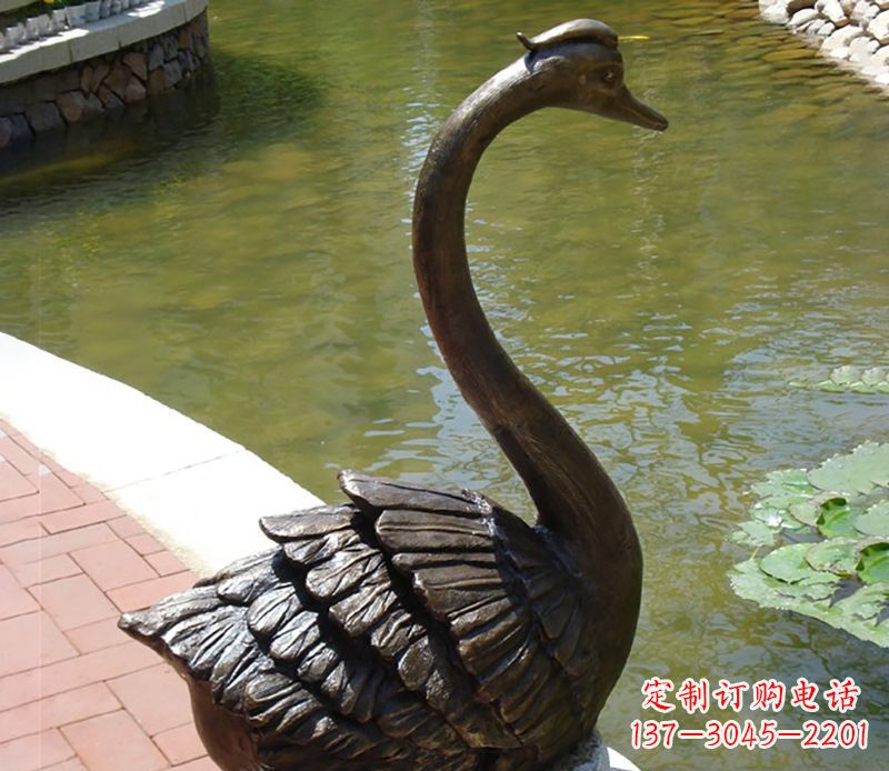 泉州公园装饰铜天鹅喷泉雕塑