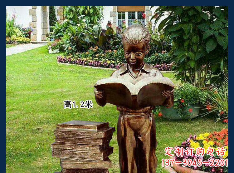 泉州公园铜雕西方美女看书人物雕塑