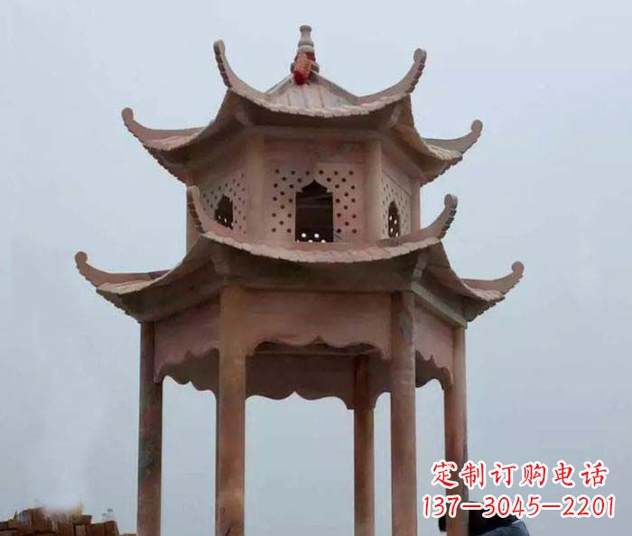 泉州中领雕塑双层六角石雕凉亭