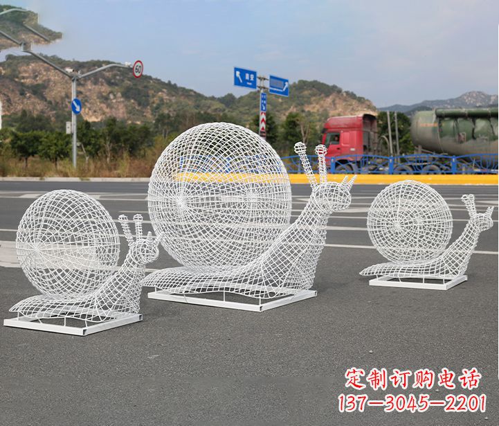 泉州公园蜗牛镂空不锈钢雕塑