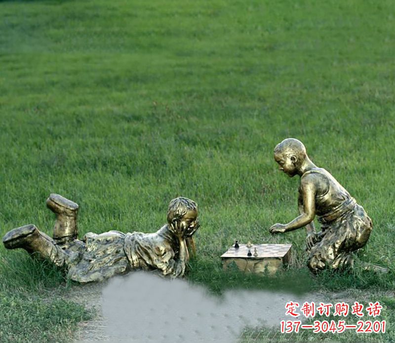 泉州优雅精致的儿童铜雕