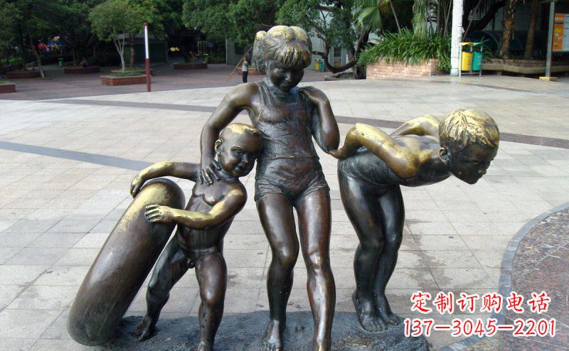 泉州浪漫情怀小孩铜雕