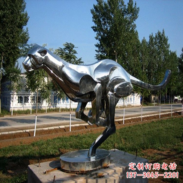 泉州公园园林动物动物袋鼠拉丝不锈钢雕塑