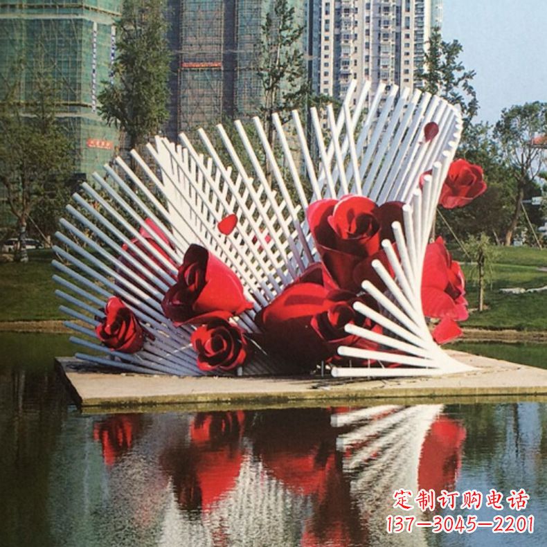 泉州玫瑰之美,不锈钢艺术雕塑