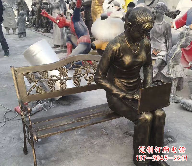 泉州中领雕塑推出优雅可爱的女孩铜雕