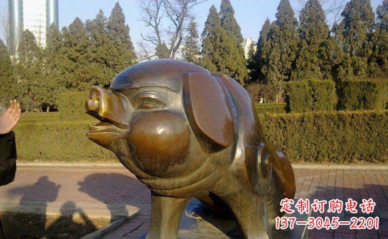 泉州定制公园猪铜雕
