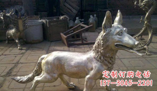 泉州铸铜小狗动物雕塑