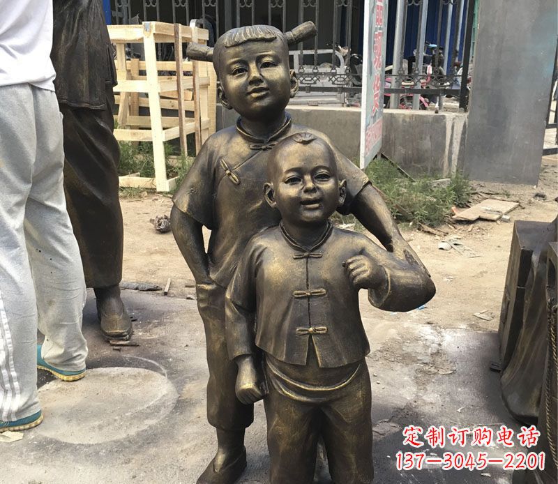 泉州中领雕塑纯手工古典儿童铜雕