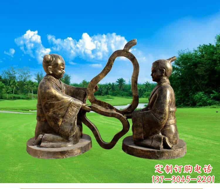 泉州精美古代孔融让梨人物铜雕