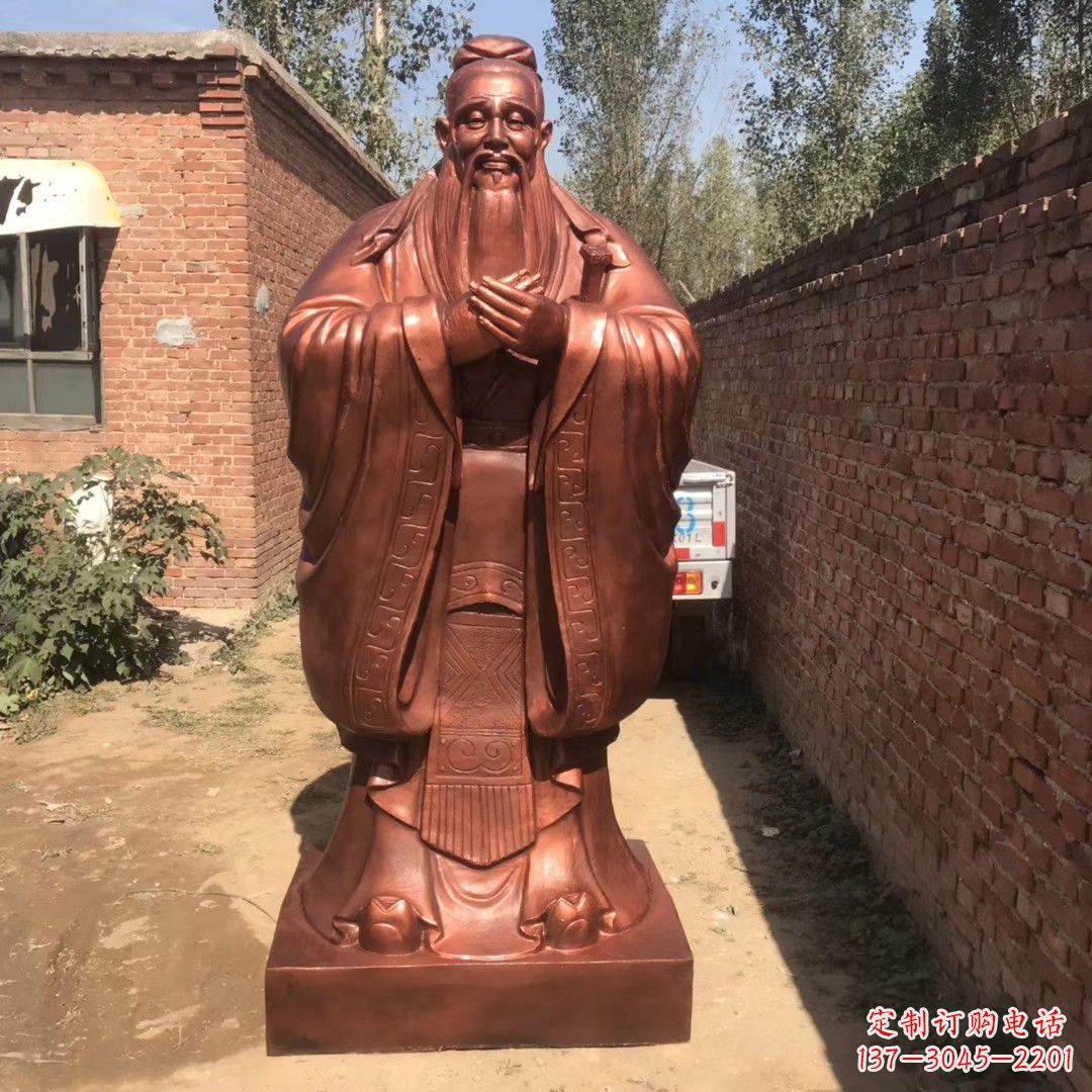 泉州中领雕塑精致孔子铜雕,传承文明智慧